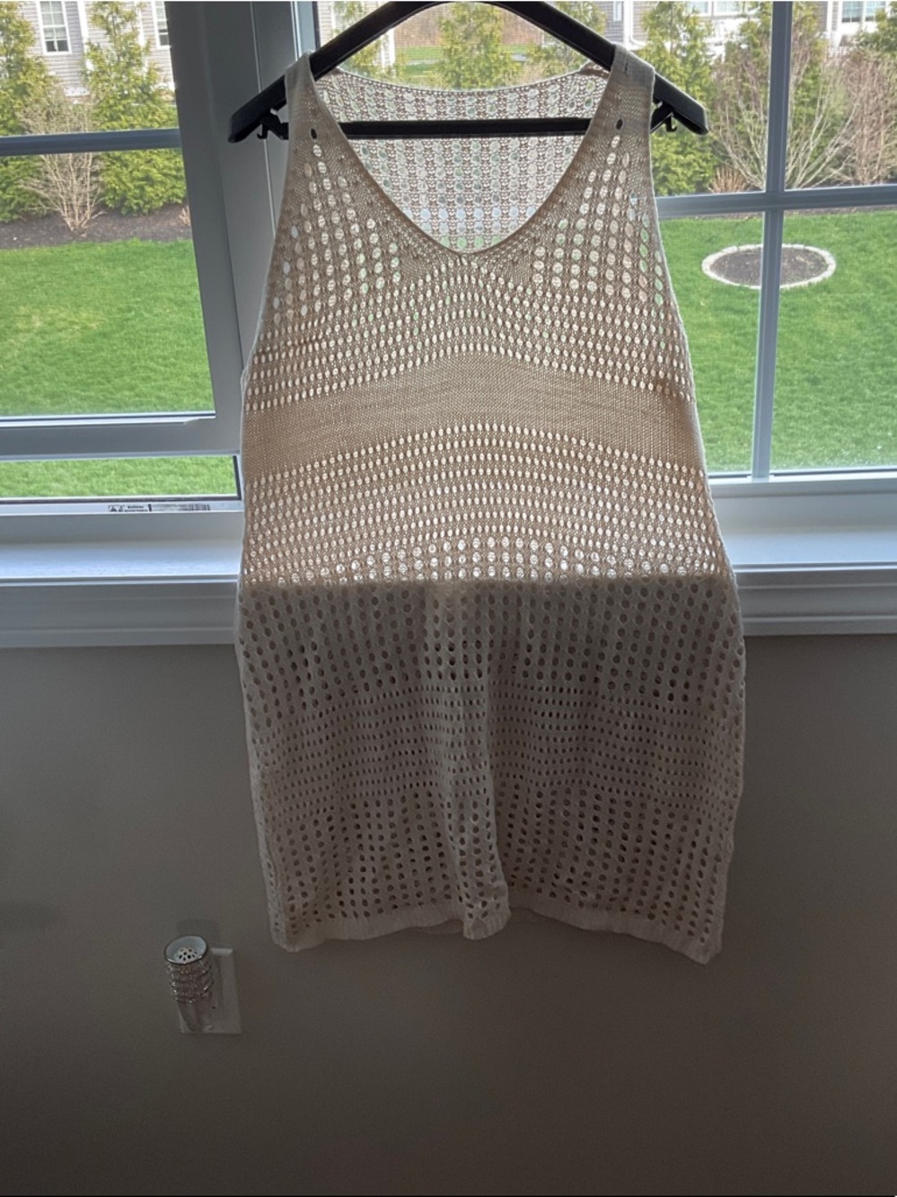 Cream Crochet Beach Cover-Up Tank